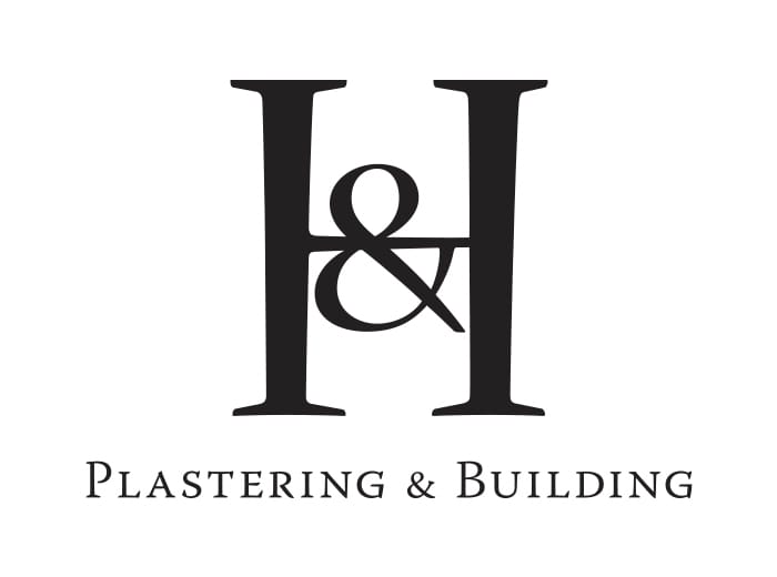 h and h building services logo design brand identity